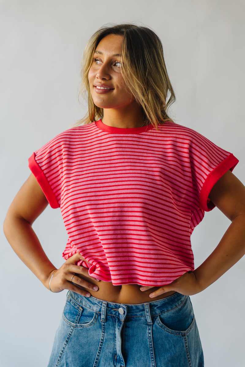 The Pollack Striped Tee in Pink