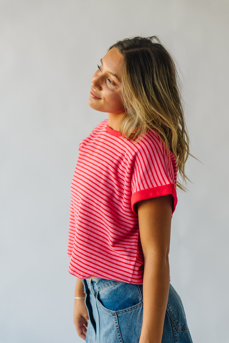 The Pollack Striped Tee in Pink