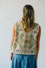 The Nordone Jacquard Front Tie Vest in Yellow Multi