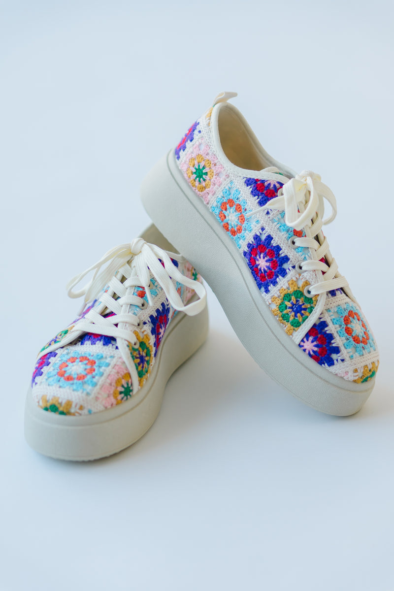 Chinese Laundry: Rambling Crochet Sneaker in Pink Multi