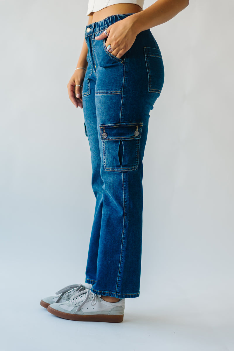 The Tyree Cargo Denim Jean in Dark Blue