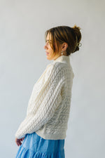 The Bellows Cable Knit Sweater in Ivory