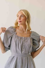 The Cambria Puff Sleeve Gingham Dress in Black