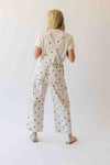 The Mattingly Polka Dot Barrel Overall in Cream + Navy