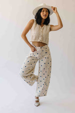 The Harley Polka Dot Barrel Jean in Cream + Navy