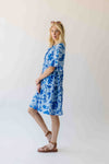 The Karlie Tiered Floral Dress in Blue