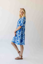 The Karlie Tiered Floral Dress in Blue
