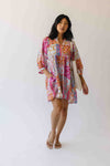 The Ember Patchwork Dress in Pink + Blue