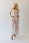 The Fultz Bow Detail Wide Leg Jumpsuit in Ivory + Pink Floral