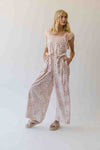 The Fultz Bow Detail Wide Leg Jumpsuit in Ivory + Pink Floral