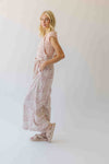 The Fultz Bow Detail Wide Leg Jumpsuit in Ivory + Pink Floral
