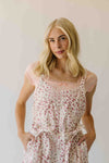 The Fultz Bow Detail Wide Leg Jumpsuit in Ivory + Pink Floral