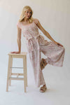 The Fultz Bow Detail Wide Leg Jumpsuit in Ivory + Pink Floral