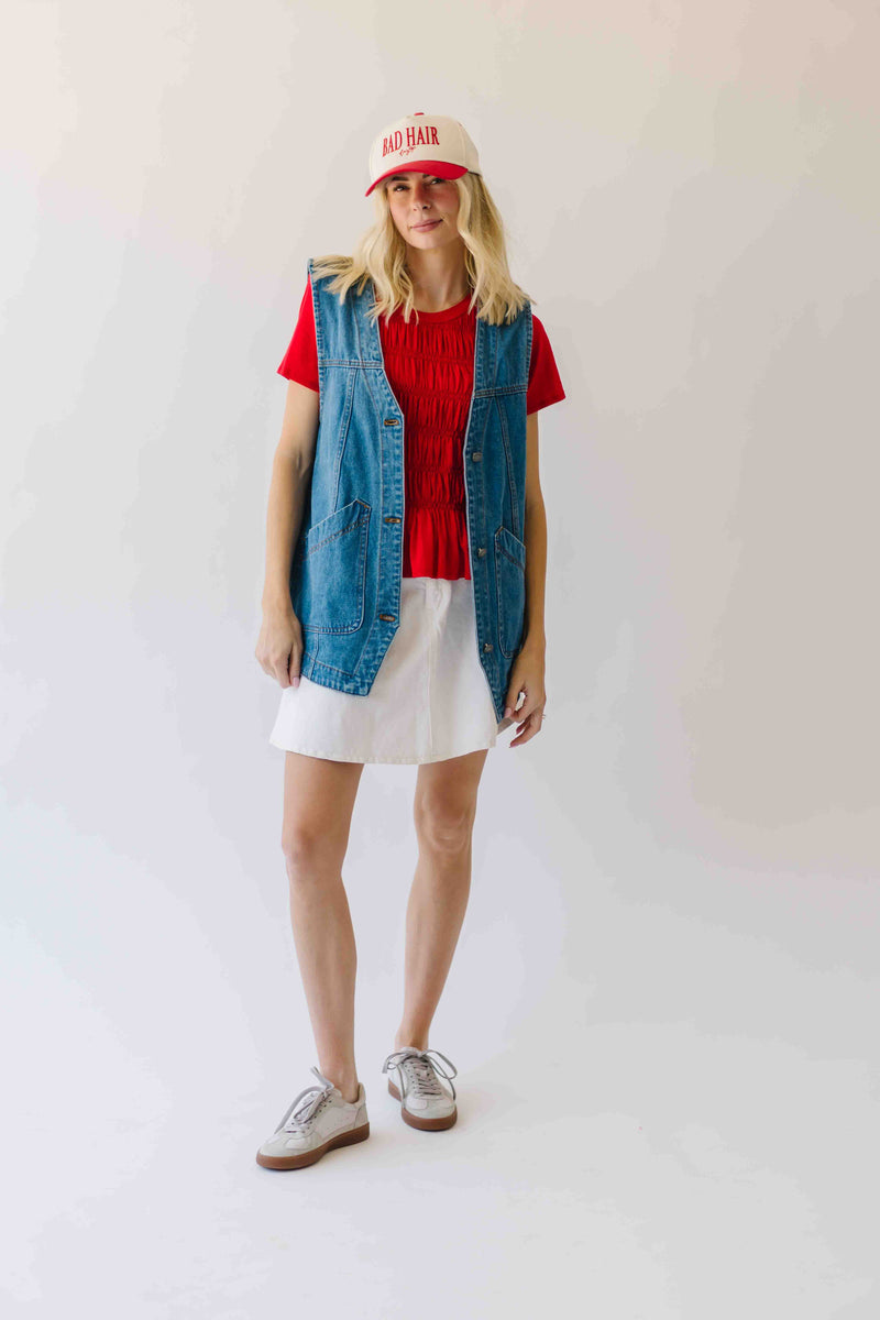 The Penelope Denim Vest in Medium Wash