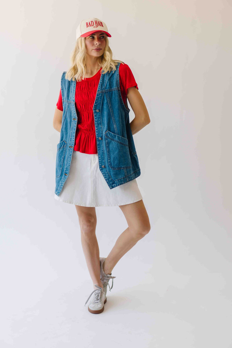 The Penelope Denim Vest in Medium Wash