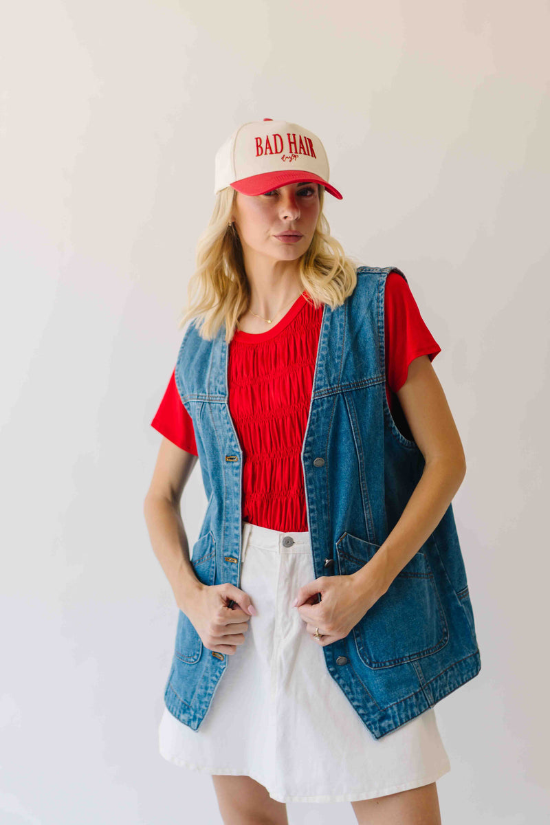 The Penelope Denim Vest in Medium Wash