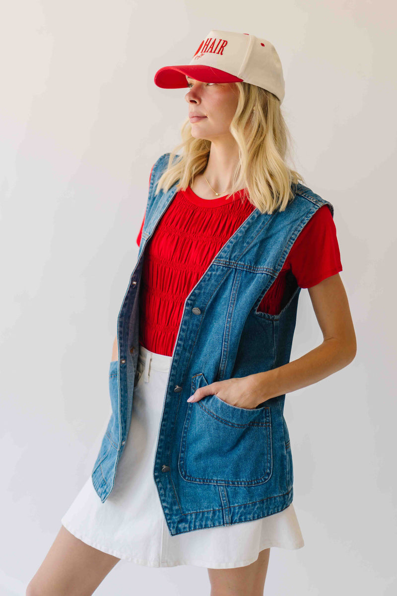 The Penelope Denim Vest in Medium Wash