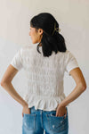 The Xandra Smocked Detail Bloused in Ivory