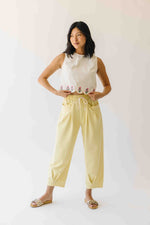The Colleen Scalloped Tank in Light Yellow