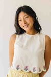 The Colleen Scalloped Tank in Light Yellow