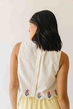 The Colleen Scalloped Tank in Light Yellow