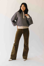 The Isabella High Rise Relaxed Flare Jean in Olive