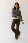 The Isabella High Rise Relaxed Flare Jean in Olive
