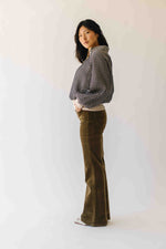 The Isabella High Rise Relaxed Flare Jean in Olive