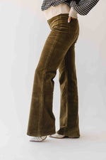 The Isabella High Rise Relaxed Flare Jean in Olive