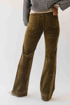 The Isabella High Rise Relaxed Flare Jean in Olive