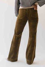 The Isabella High Rise Relaxed Flare Jean in Olive