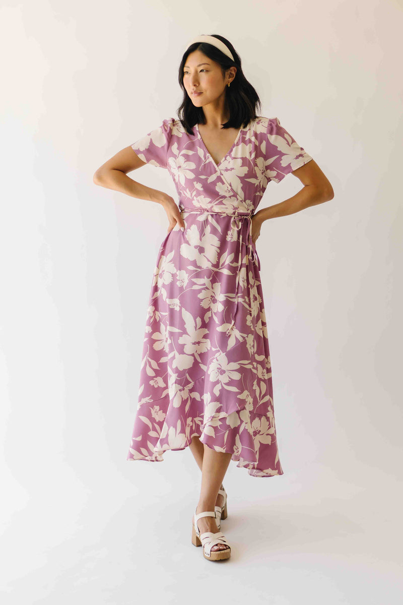 The Dobbins Floral Wrap Dress in Pink