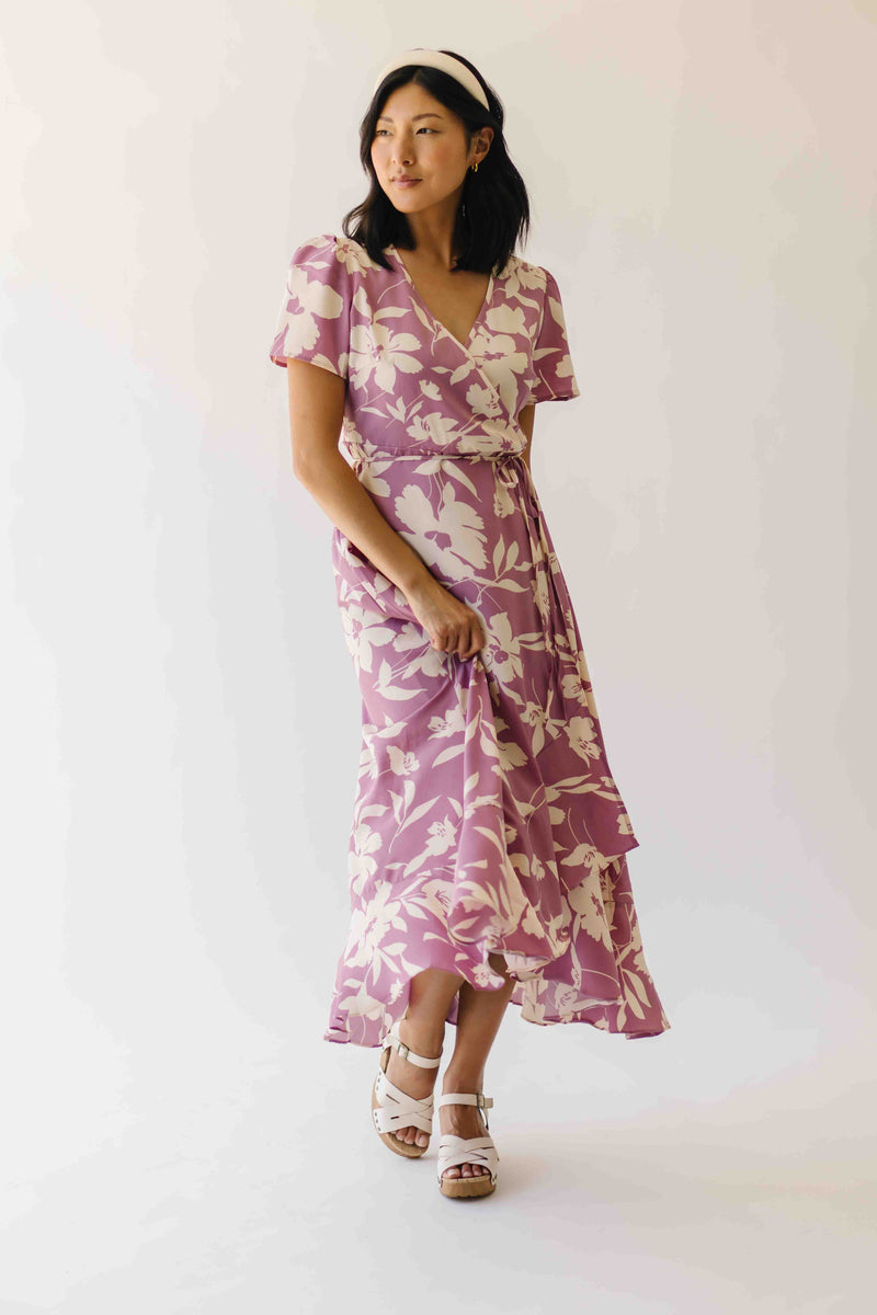 The Dobbins Floral Wrap Dress in Pink