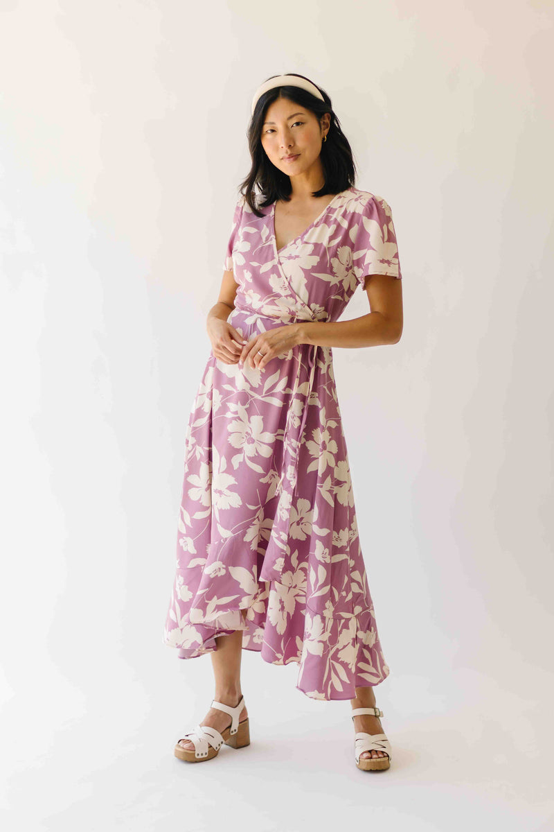 The Dobbins Floral Wrap Dress in Pink