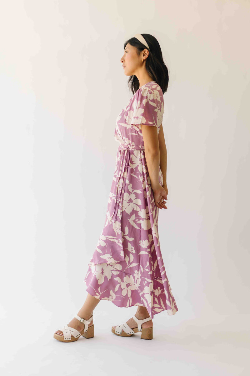 The Dobbins Floral Wrap Dress in Pink