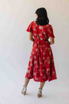 The Tressa Embroidered Detail Midi Dress in Red