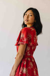 The Tressa Embroidered Detail Midi Dress in Red