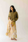 The Olandria Crochet Patchwork Cardigan in Olive