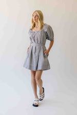 The Cambria Puff Sleeve Gingham Dress in Black