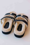 The Alpine Faux Shearling Sandal in Black