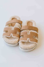 The Alpine Faux Shearling Sandal in Camel
