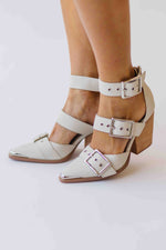 The Souza Strappy Pointed Heel in White