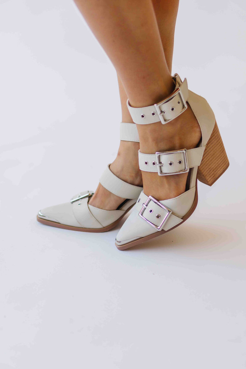 The Souza Strappy Pointed Heel in White