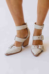 The Souza Strappy Pointed Heel in White