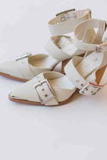 The Souza Strappy Pointed Heel in White