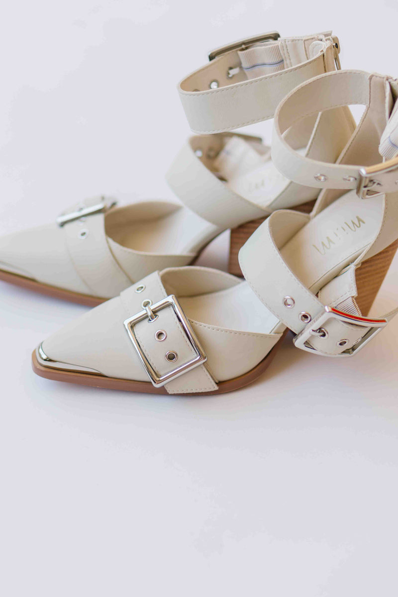 The Souza Strappy Pointed Heel in White