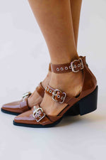 The Kimmie Cut Out Block Heel in Camel