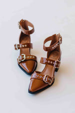 The Kimmie Cut Out Block Heel in Camel