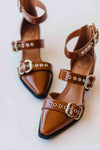 The Kimmie Cut Out Block Heel in Camel
