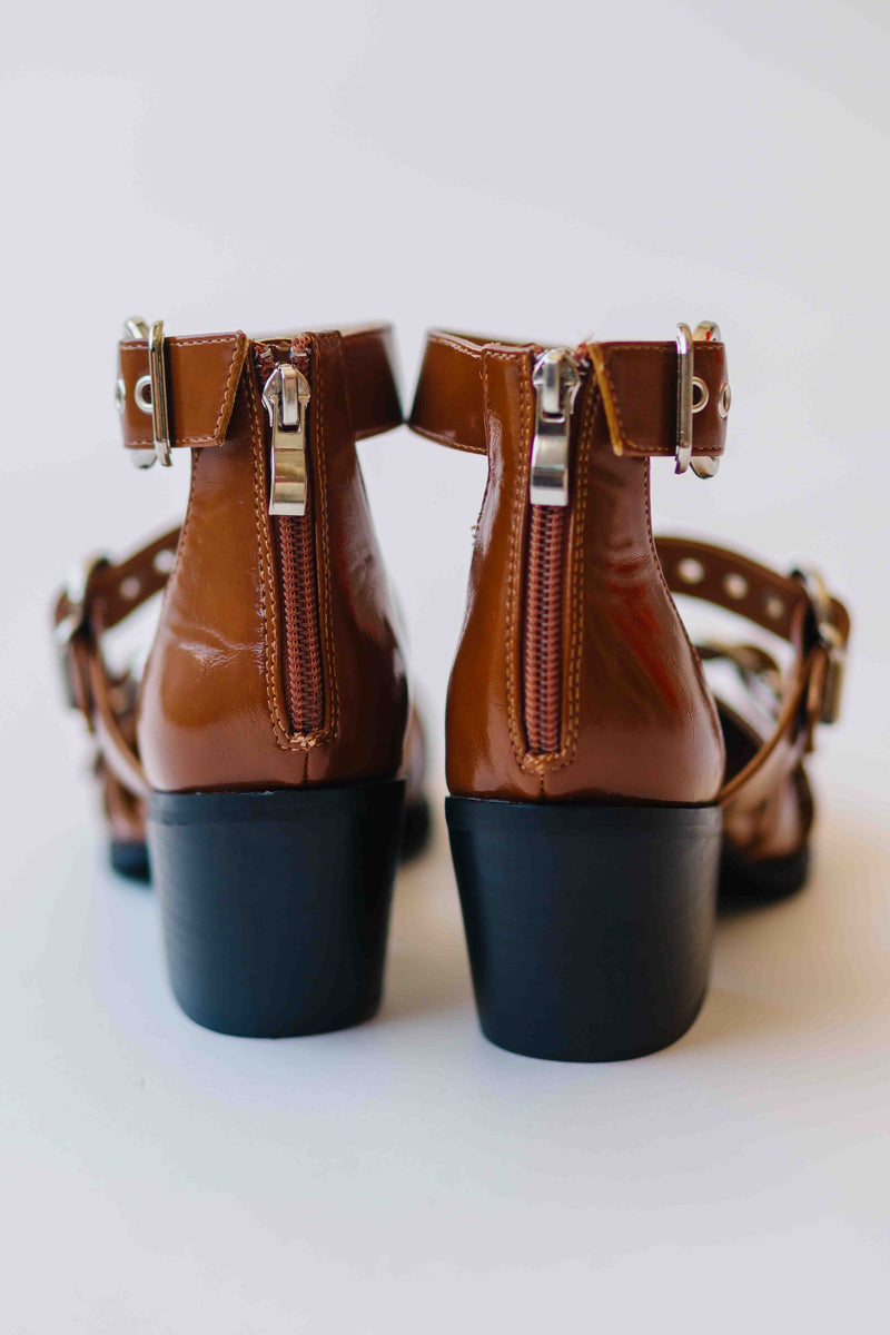 The Kimmie Cut Out Block Heel in Camel